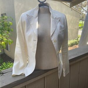 Lauren Ralph Lauren Cream Blazer Work Sz 6 Elegant White Women's Blazer